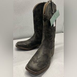 New Roper Women's Black Square Toe Boots Size 9